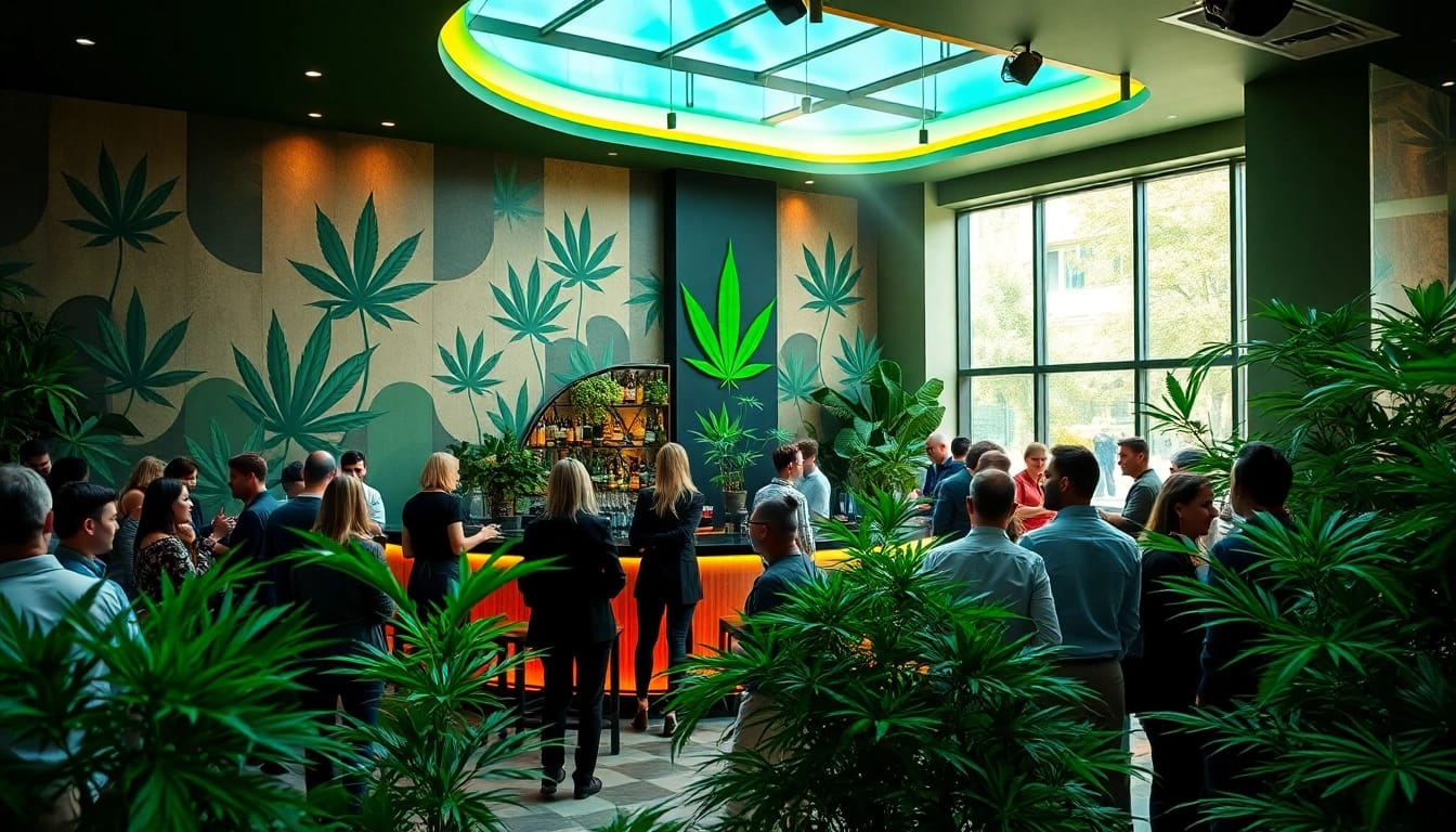 Profitez d'une ambiance accueillante au Club de marihuana Madrid avec des plantes luxuriantes.