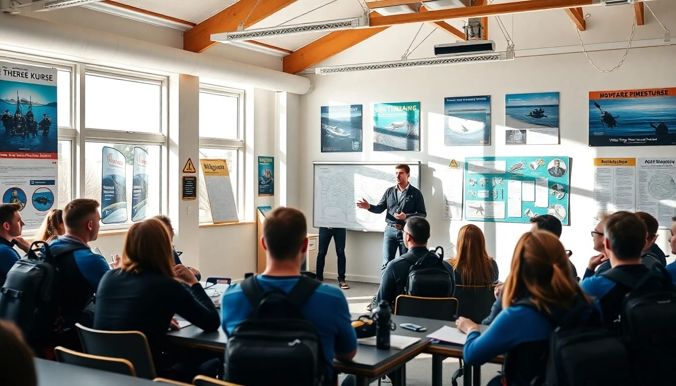 Schüler lernen in einem SSI Theorie Kurs mit einem engagierten Lehrer.