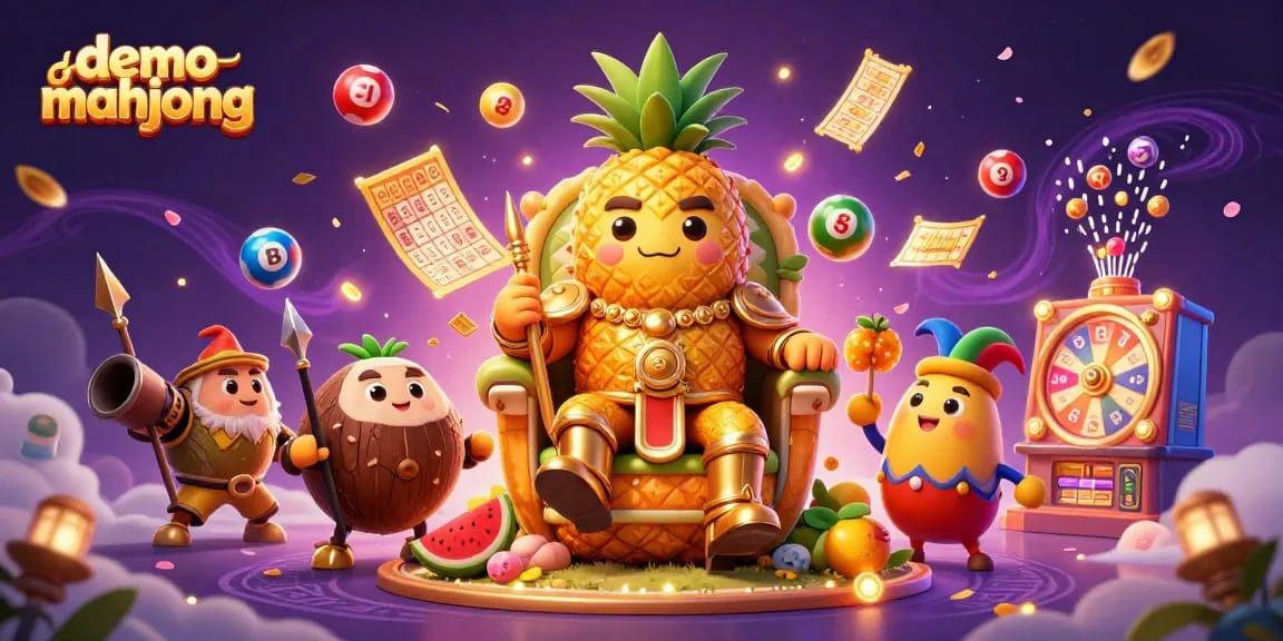 Demo mahjong mengundang keberuntungan dengan karakter kasino yang bersemangat dan elemen permainan yang menarik.