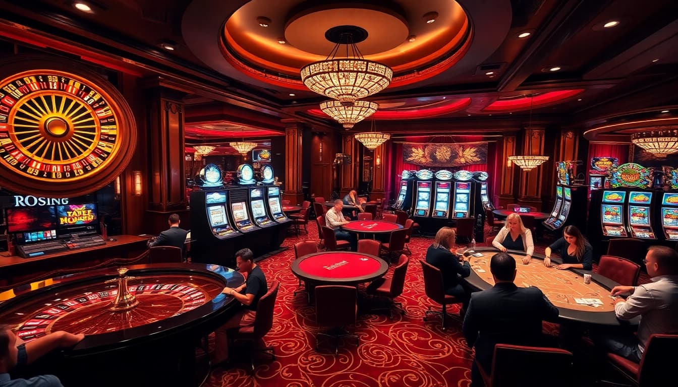 Jouer aux meilleurs jeux dans un casino en ligne France fiable, mettant en avant l'excitation et le luxe.