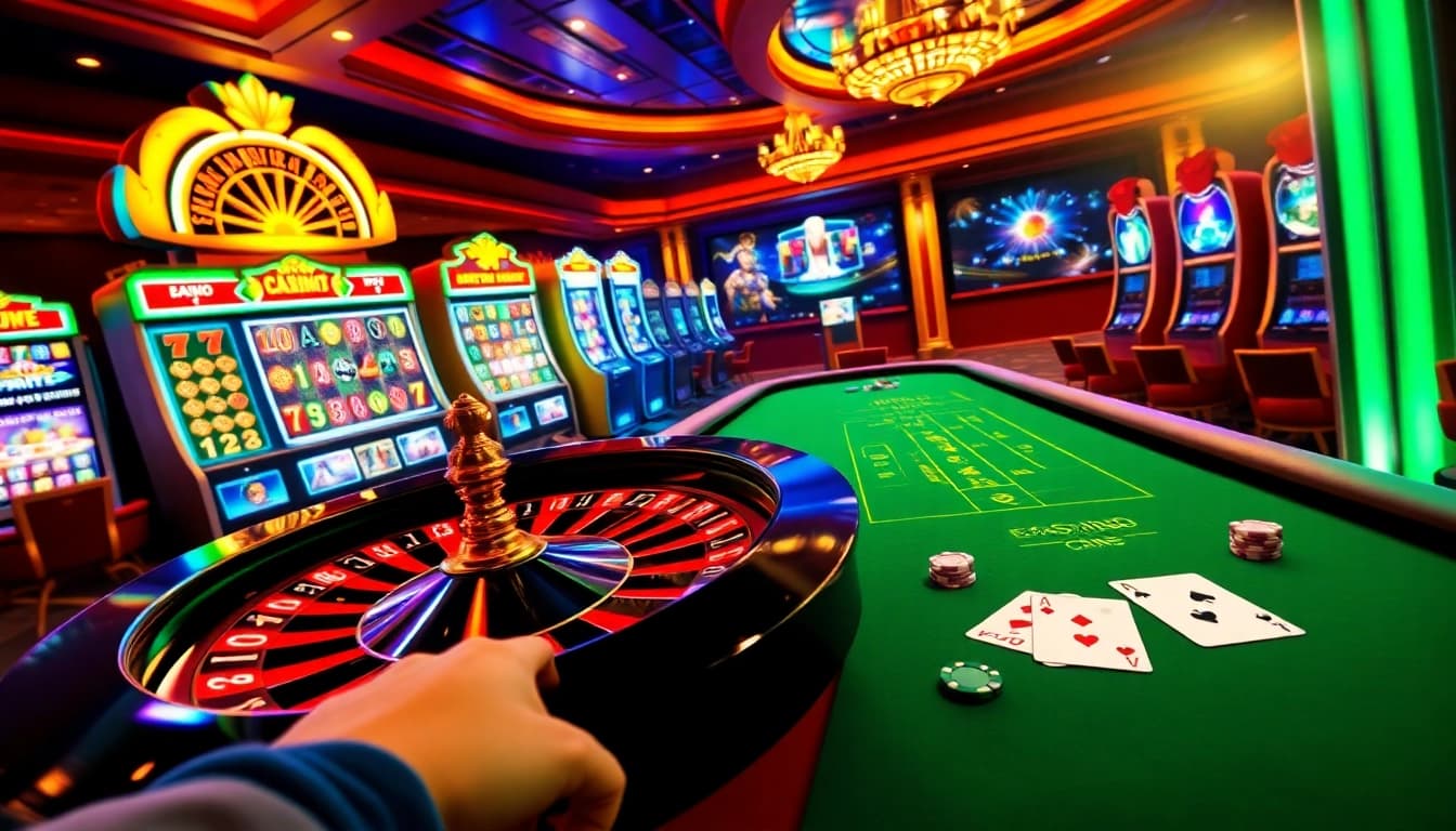 Découvrez l'excitation du casino en ligne France fiable avec des machines à sous captivantes, une roue de roulette virtuelle et des éléments de jeu interactifs.
