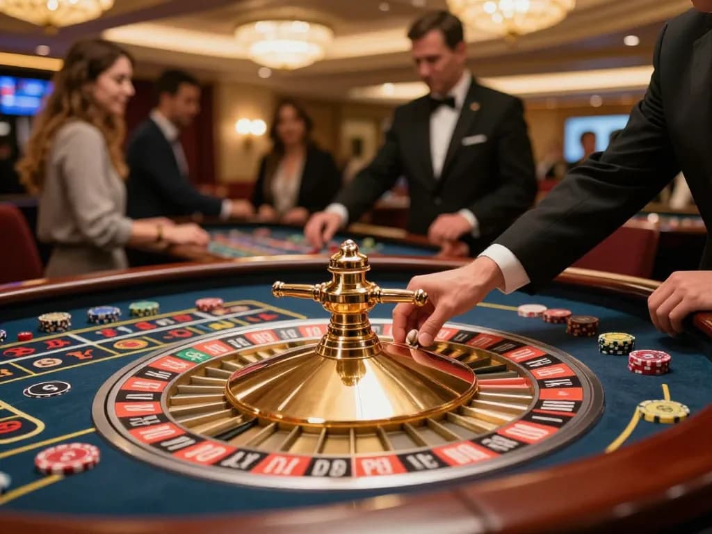 Experience thrilling roulette action at casino senza licenza adm with players placing bets at a lively table.