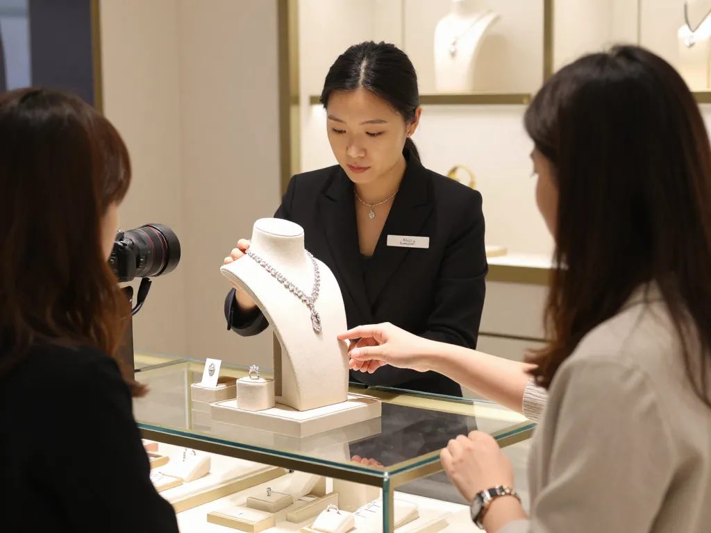 Jewelry shopping experience showcasing elegant designs and personal service.