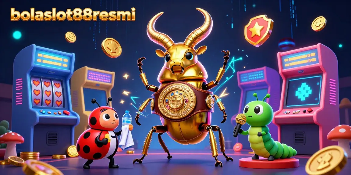 Win big with bolaslot88resmi's colorful slot machine features amidst vibrant gaming characters.