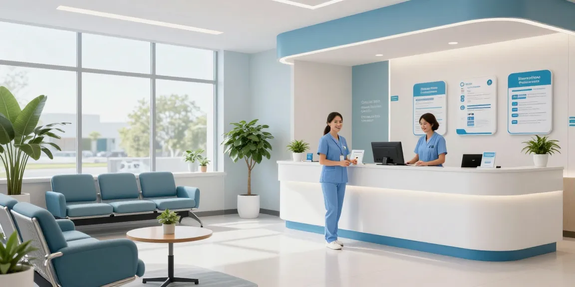 Getting married health insurance options in a modern health clinic ensuring patient care and coverage.