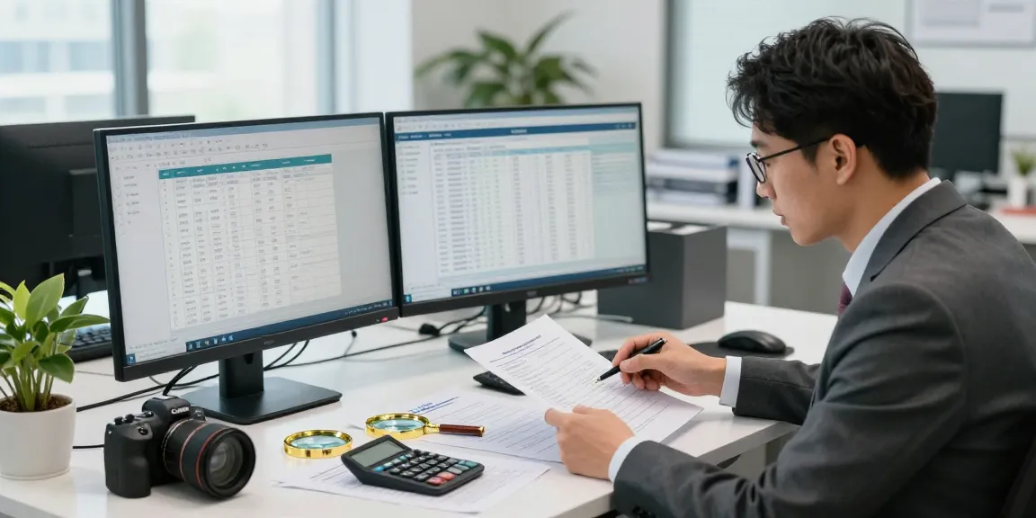Analisis dokumen oleh auditor forensik aafikotatangerangselatan.org di ruang kantor modern.