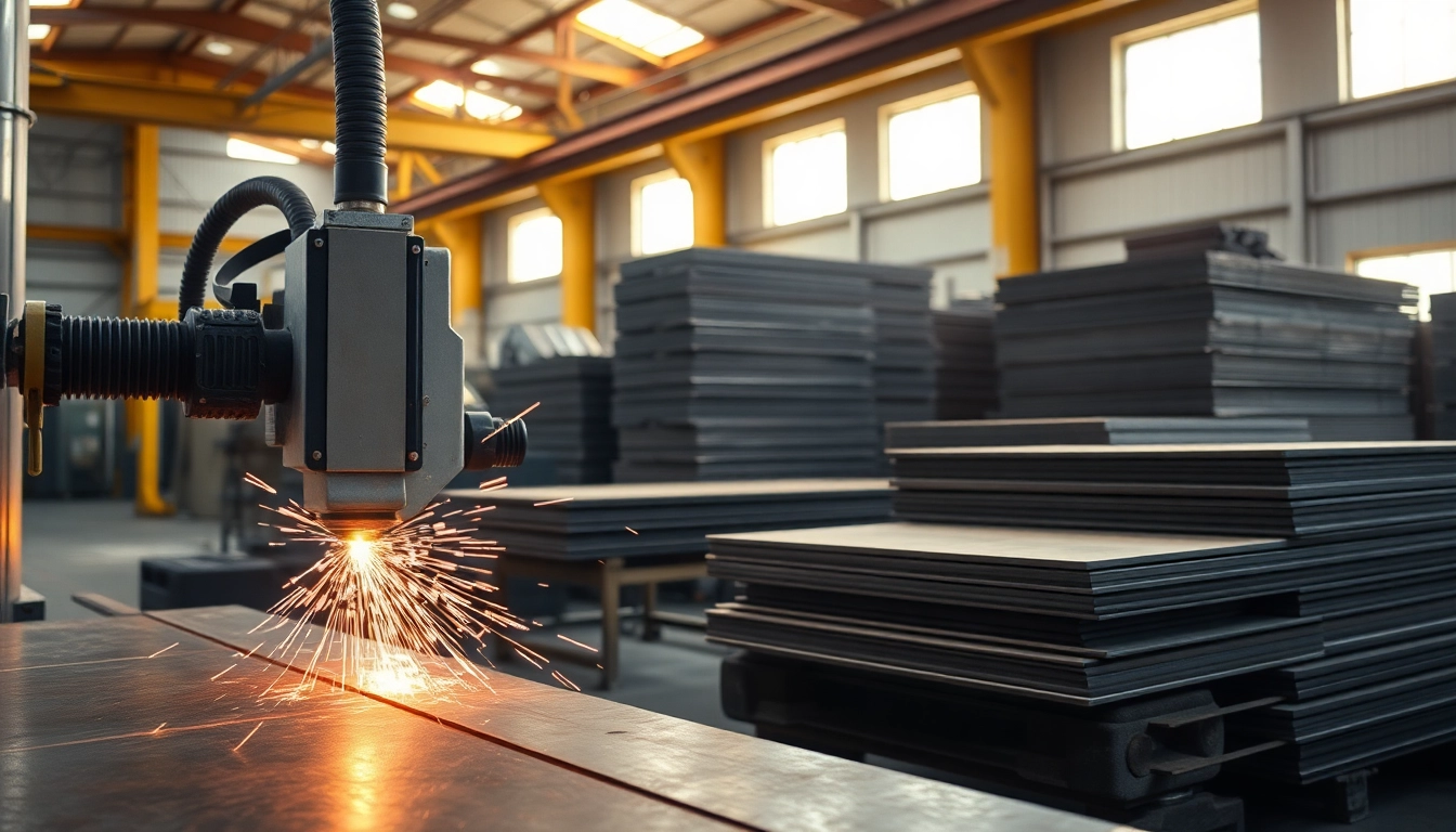 Explore Fab U Tech Industries' steel processing with modern machinery and vibrant workshop settings.