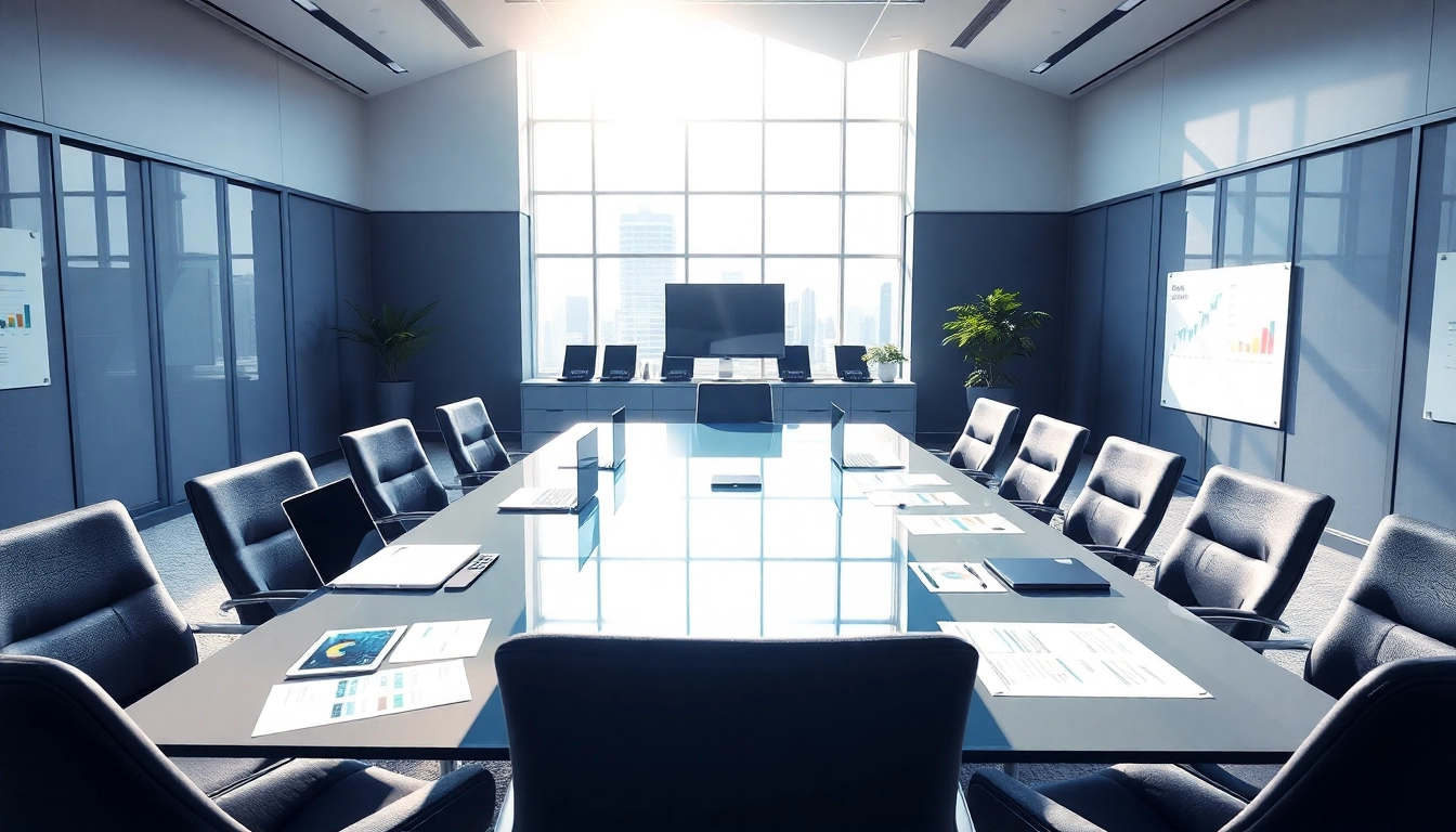 Analyze competitor pricing strategies in a modern business setting with a sleek boardroom and charts.