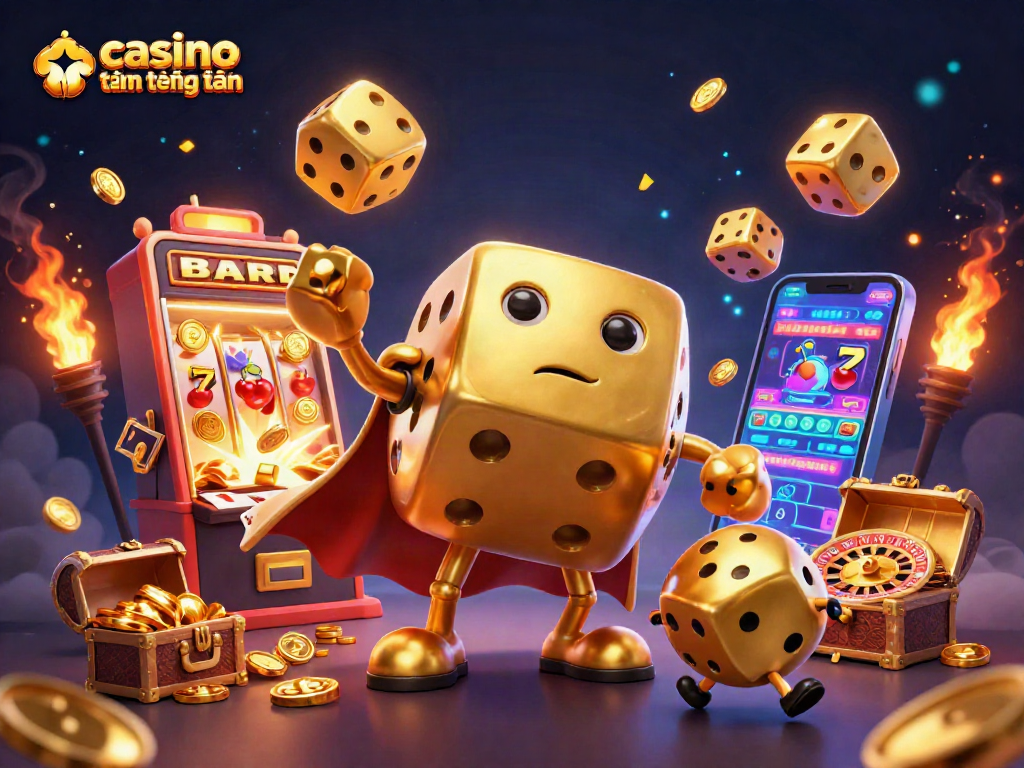 Trải nghiệm casino trực tuyến tặng tiền với hình ảnh lôi cuốn từ máy đánh bạc và các yếu tố vàng lung linh