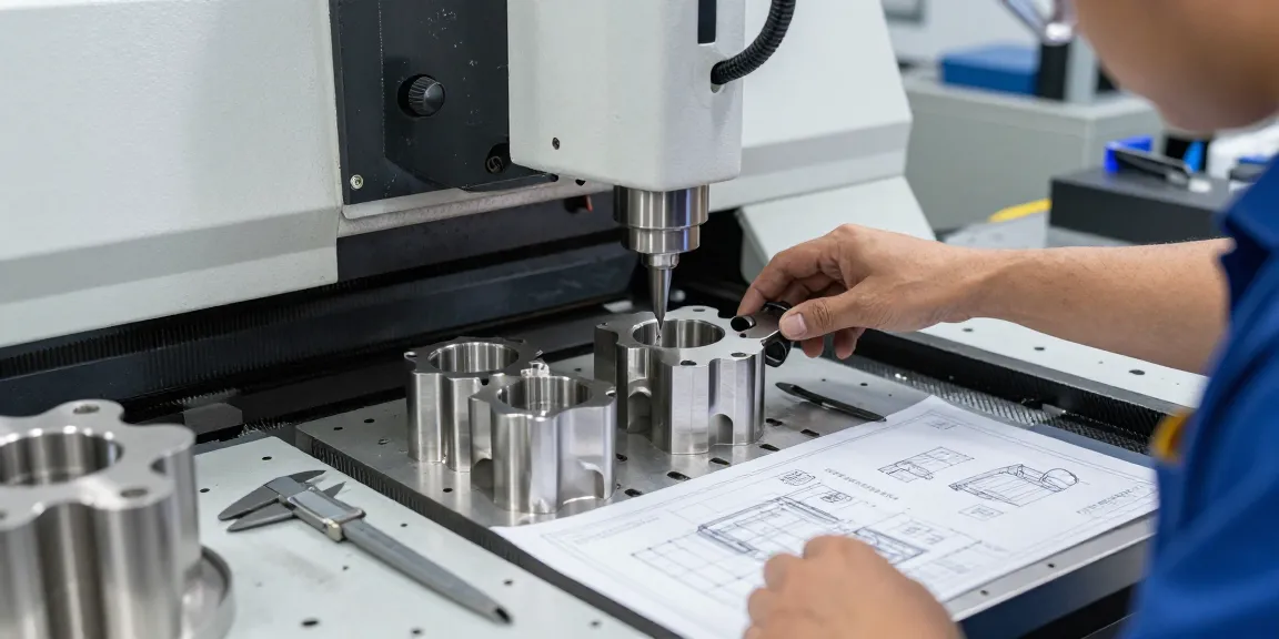 Precision CNC machined stainless steel parts creation in a modern workshop
