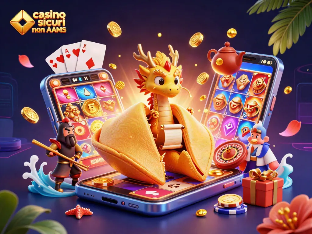 Cattura l'azione nei casino sicuri non AAMS con un drago saggio e simboli del gioco che brillano.