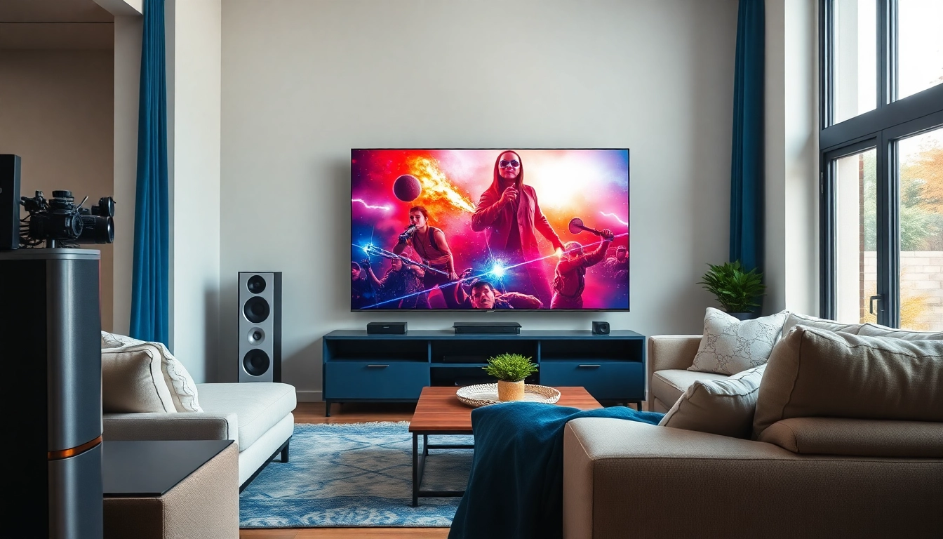 Engage with iron tv's feature-rich IPTV setup in a modern living room.