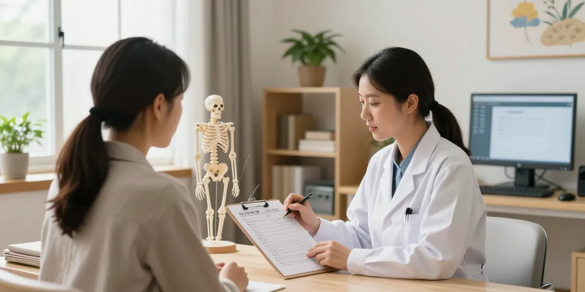 Consultation at 수원교통사고한의원 with a doctor discussing treatment options.