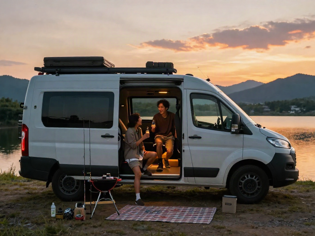 Explore rokok88 slot login lifestyle while enjoying nature in a cozy campervan.