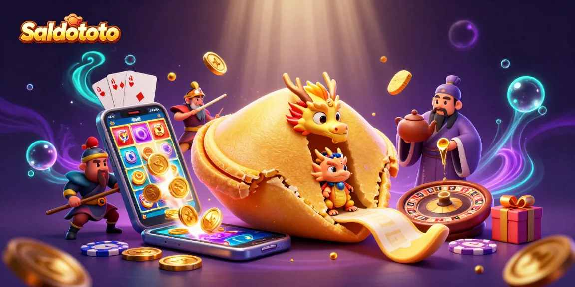 Saldototo menghadirkan ilustrasi 3D permainan slot dengan elemen emas dan naga dalam suasana ceria.