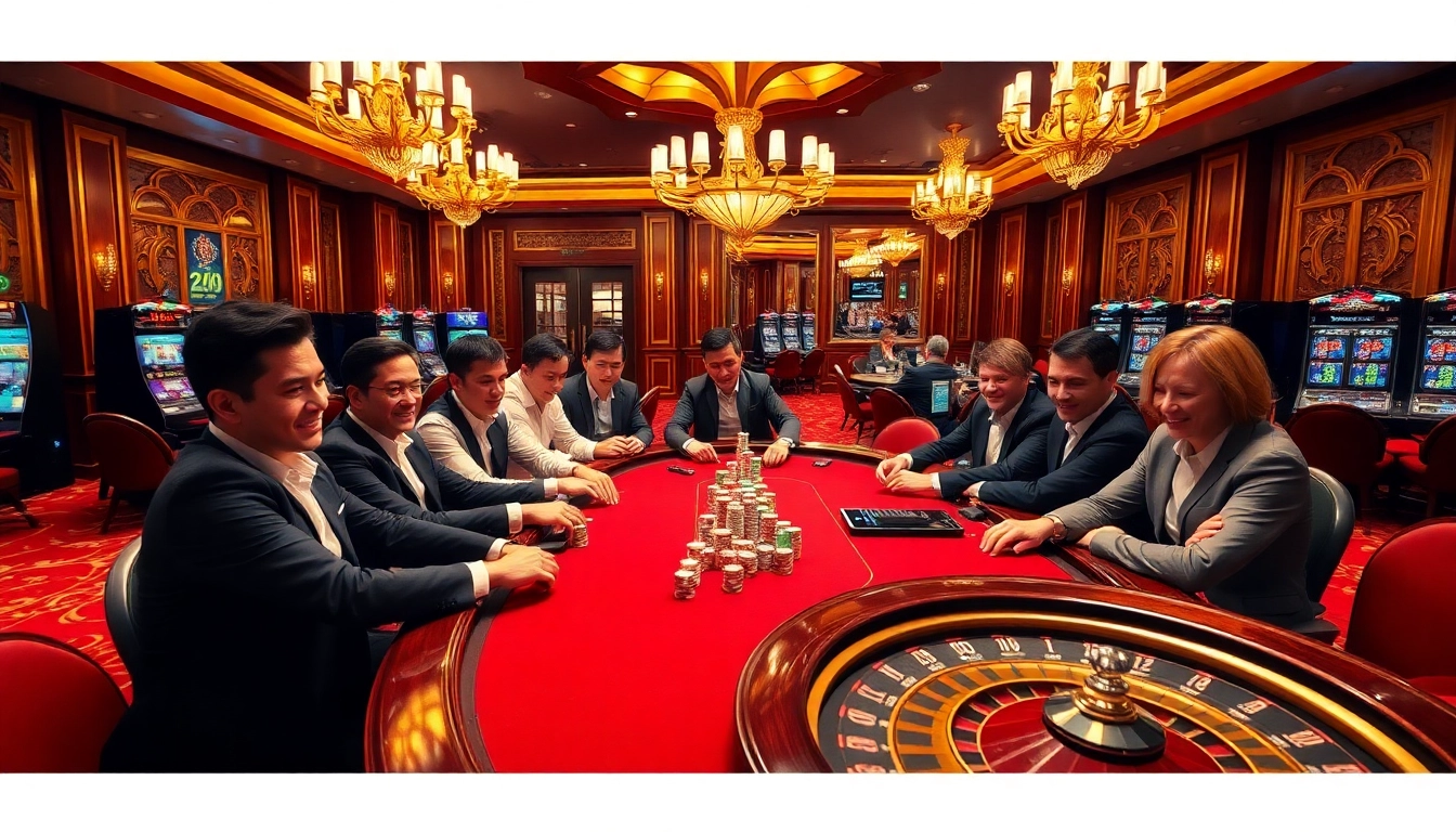 Engaged gamblers enjoying a professional high-stakes poker game at https://88xx.now/ casino.