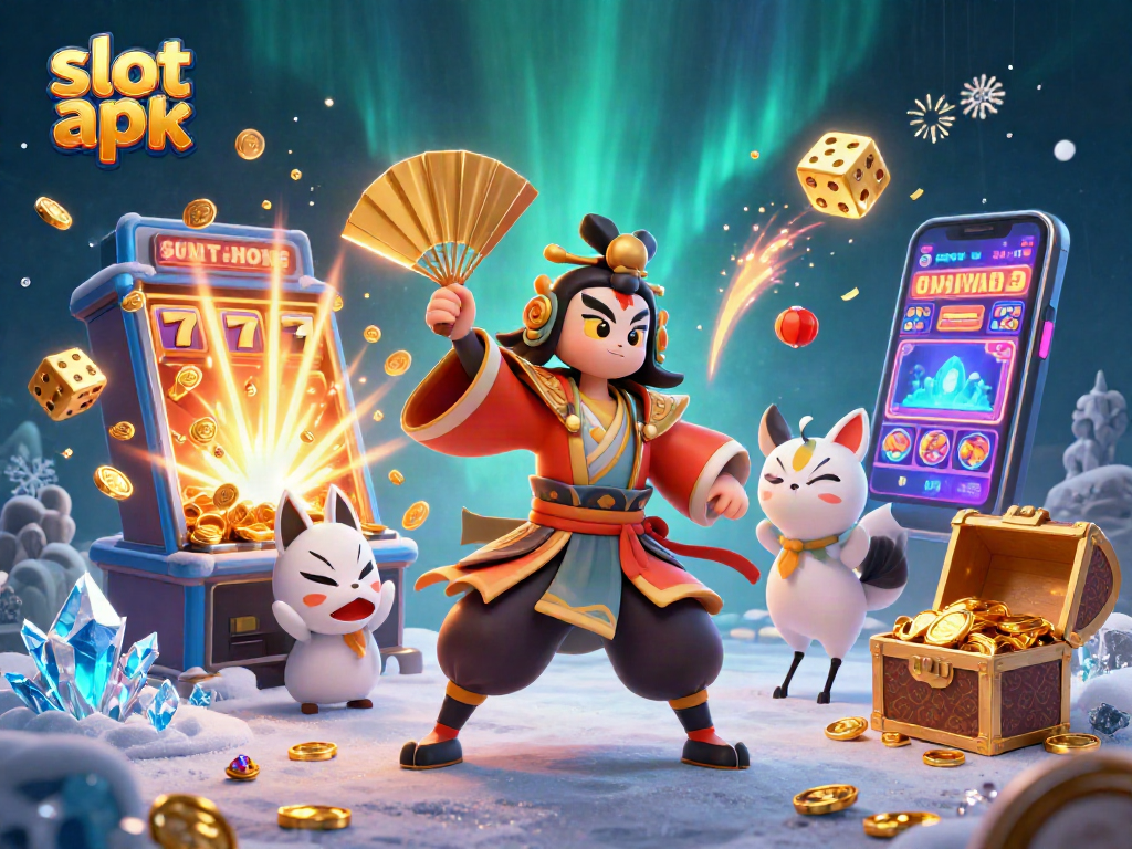 Engage with exciting slot apk games featuring vibrant 3D characters and casino elements.