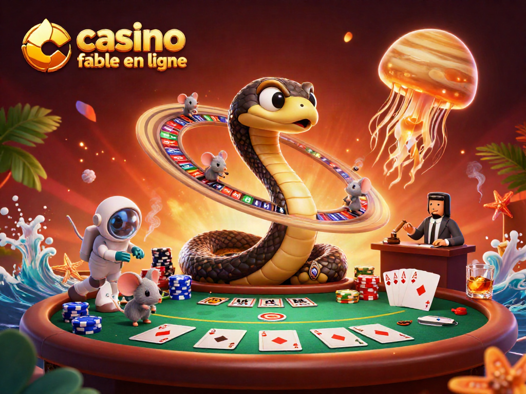 Découvrez des personnages de casino fiable en ligne dans une illustration 3D colorée et dynamique.