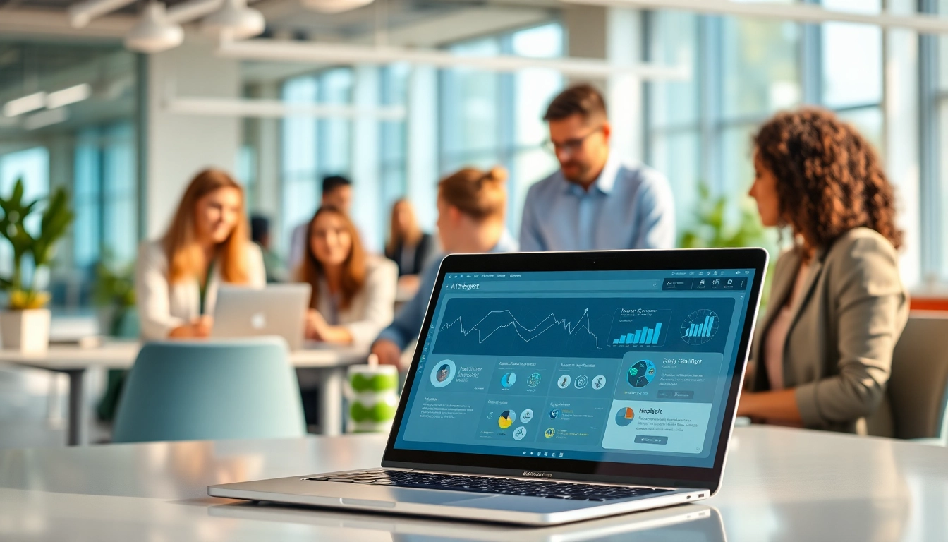 Engaging AI assistant for enterprise teams enhancing collaboration in a vibrant office setting.