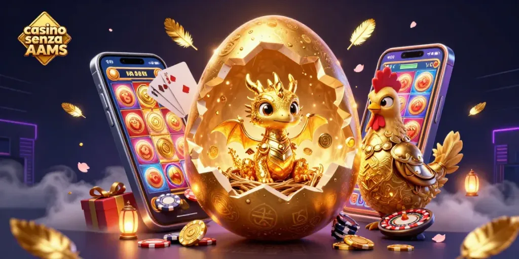 Gioca nei migliori casino senza AAMS con il drago dorato e i gettoni da poker!