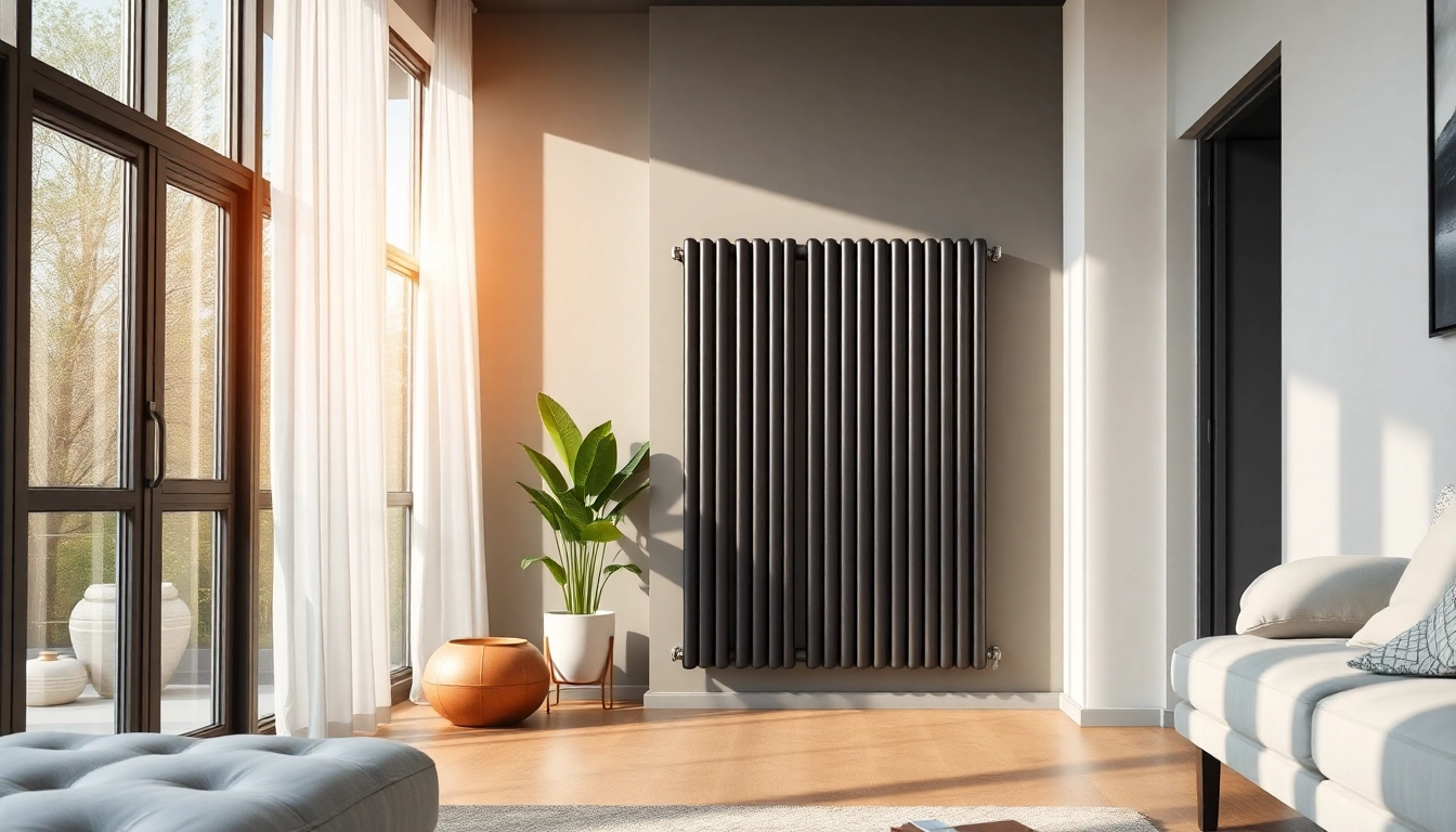 Heizkörper im modernen Wohnraum, elegant gestaltet und funktional.