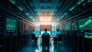 Dynamic cryptocurrency mining operation showcasing the best crypto mining site technology.