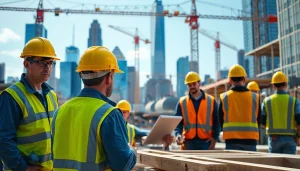 Showcasing a professional New York City General Contractor at work on a bustling construction site.