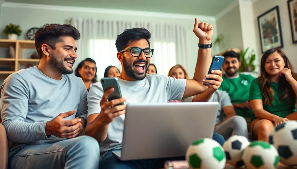 Excited bettor celebrating a win using the best sportsbooks in Mexico online.