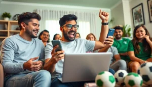 Excited bettor celebrating a win using the best sportsbooks in Mexico online.