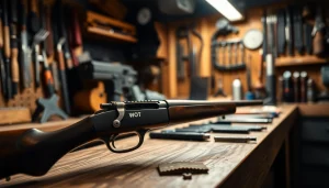 Check the wot trigger price featured prominently in a professional gunsmithing setting with tools.