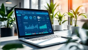 Engage with an Instagram smm panel showcasing analytics and insights in a modern office setting.