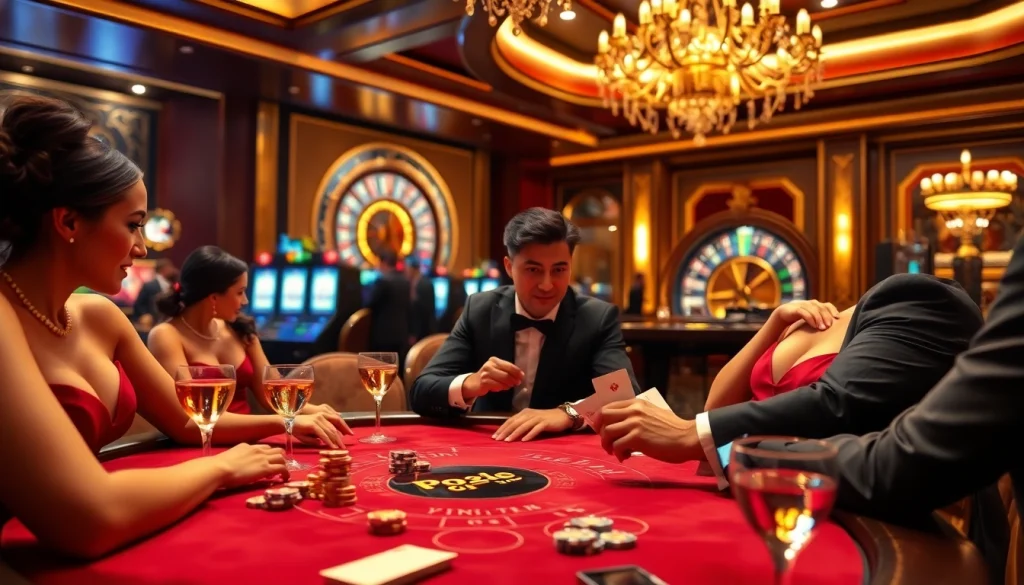 Players strategizing at a luxurious casino table, highlighting https://uu88.blog/ betting excitement.