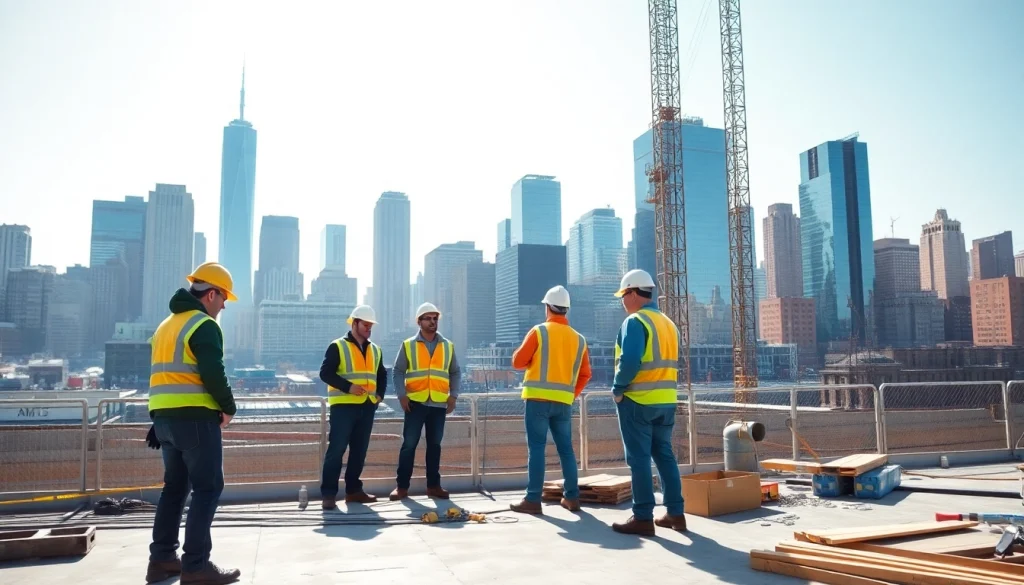 New York Commercial General Contractor overseeing a large-scale construction project in Manhattan.
