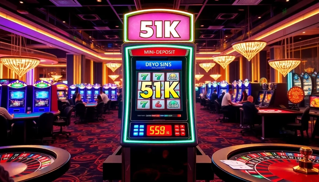 Rasakan kegembiraan permainan Depo 5k di lantai kasino yang mewah.