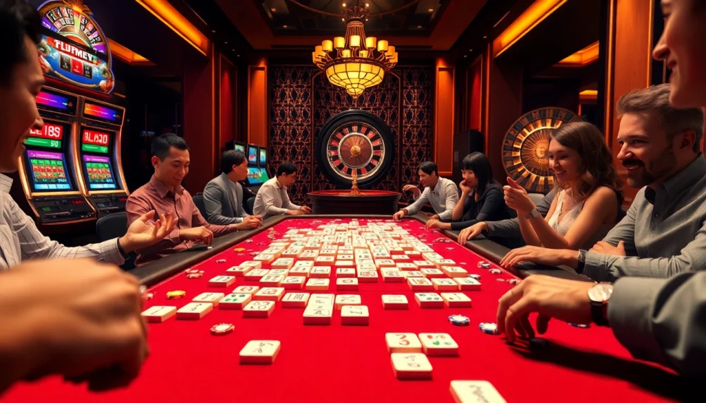 Experience the excitement of playing Mahjong Ways 2 at a vibrant casino table.