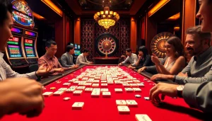 Experience the excitement of playing Mahjong Ways 2 at a vibrant casino table.