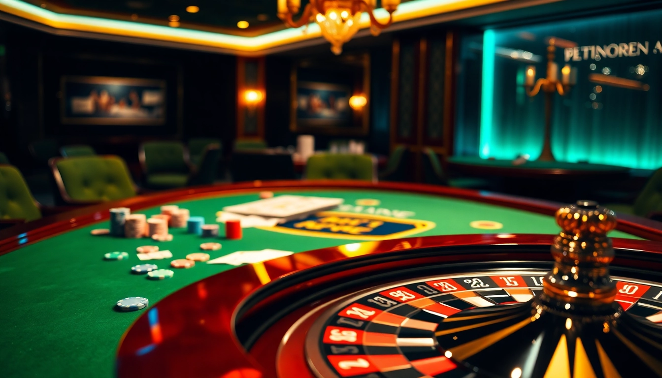 Vivez l'excitation du casino en ligne France fiable avec un agencement de poker élégant et des jetons vibrants.