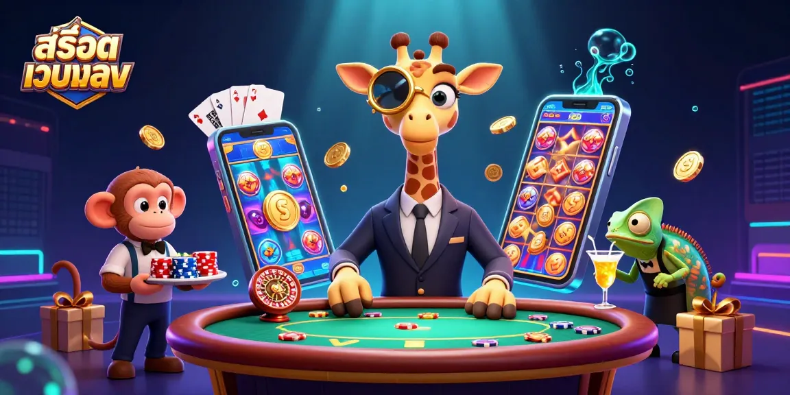 Enhance your gaming with สล็อตเว็บตรง featuring vibrant casino scenes and lively characters.
