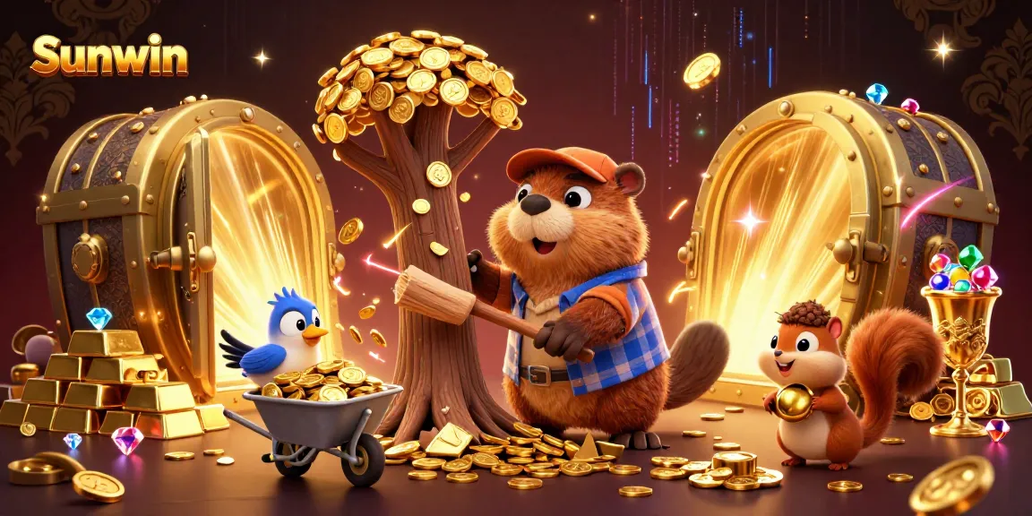 Experience thrilling wins at Sunwin's vibrant casino with fun characters and abundant treasures.