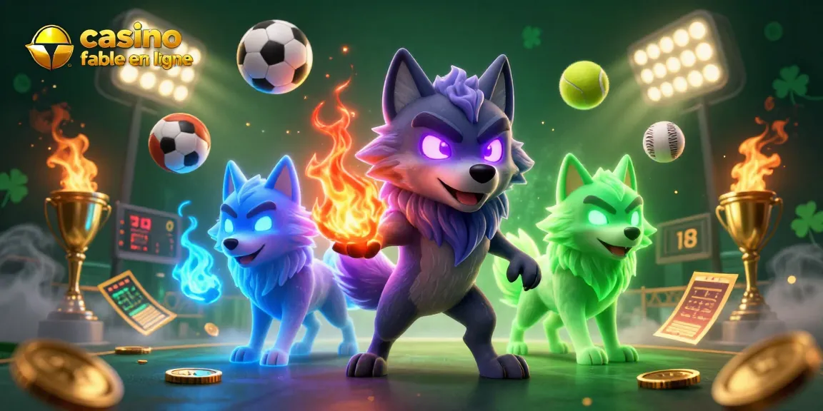 Découvrez le casino fiable en ligne avec l'illustration de loups fantomatiques et des éléments de jeu captivants.