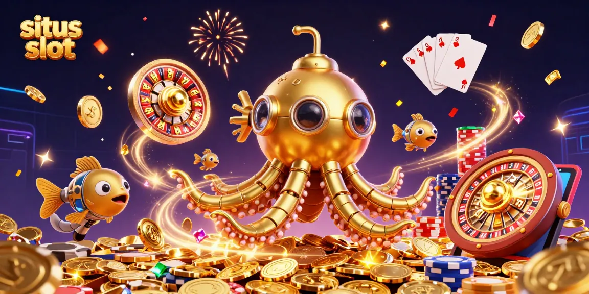 Experience exhilarating wins at situs slot with dynamic games and engaging visuals in this vibrant illustration.