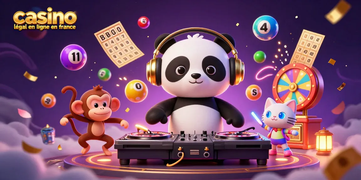 Images captivantes d'un DJ panda et d'un singe dansant, illustrant un casino légal en ligne en France.