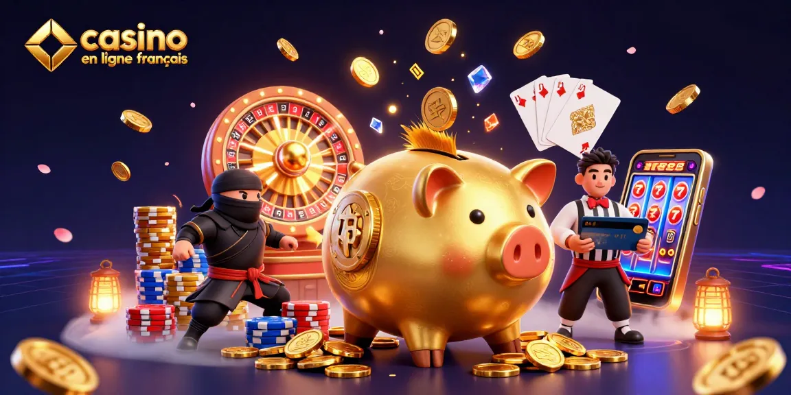 Gagnez au casino en ligne français avec des pièces dorées et des cartes volantes lors d'un combat épique.