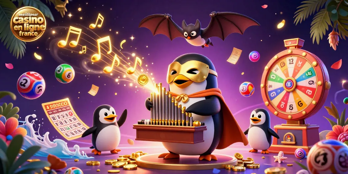 Effectuer des jeux de casino comme dans le meilleur casino en ligne en France avec des personnages animés et des ballons de loterie.